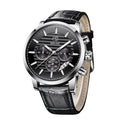 Men's Sports Chronograph Quartz Watch Leather& Stainless Steel Strap Waterproof Business Watches Clock Male Relogio Masculino BY-5104
