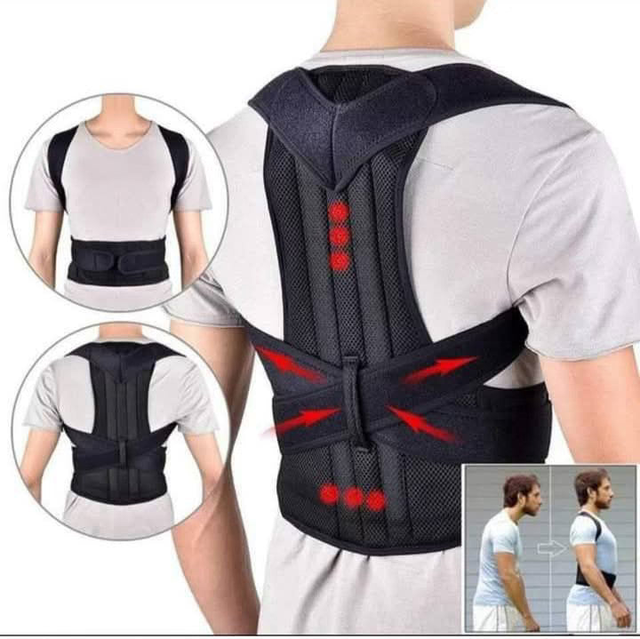 Black Mesh Posture Corrector Back Brace