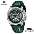 BENYAR 5171 Fashion Men's Quartz Watch Leather Strap Luminous Calendar Chronograph Sport Military Waterproof Wristwatch For Man