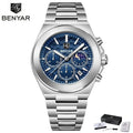 BENYAR 5220 New 2025 Multi functional Luxury Men's Watch Quartz Waterproof Luminous Calendar Chronograph Business Watch reloj