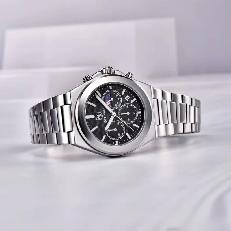 BENYAR 5220 New 2025 Multi functional Luxury Men's Watch Quartz Waterproof Luminous Calendar Chronograph Business Watch reloj