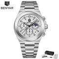 BENYAR 5220 New 2025 Multi functional Luxury Men's Watch Quartz Waterproof Luminous Calendar Chronograph Business Watch reloj