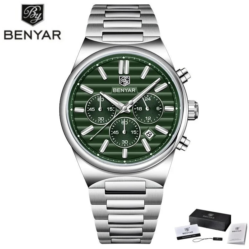  BENYAR 5214M 2026 New Business Elegant Men's Quartz Watch Hot Selling Waterproof Chronograph Night Light Calendar Watch