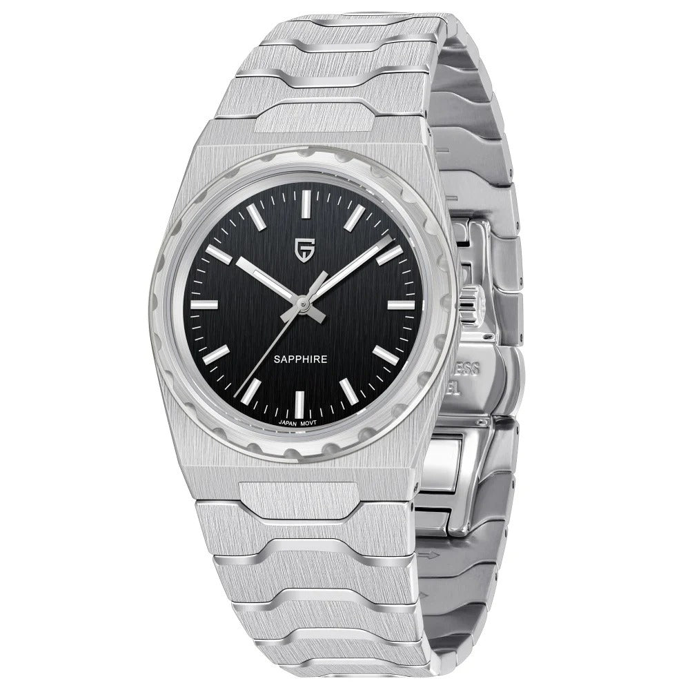 PAGANI DESIGN PD-YS020 Montre Quartz Homme Ultra Fine 7mm – Étanche 10Bar, Verre Saphir