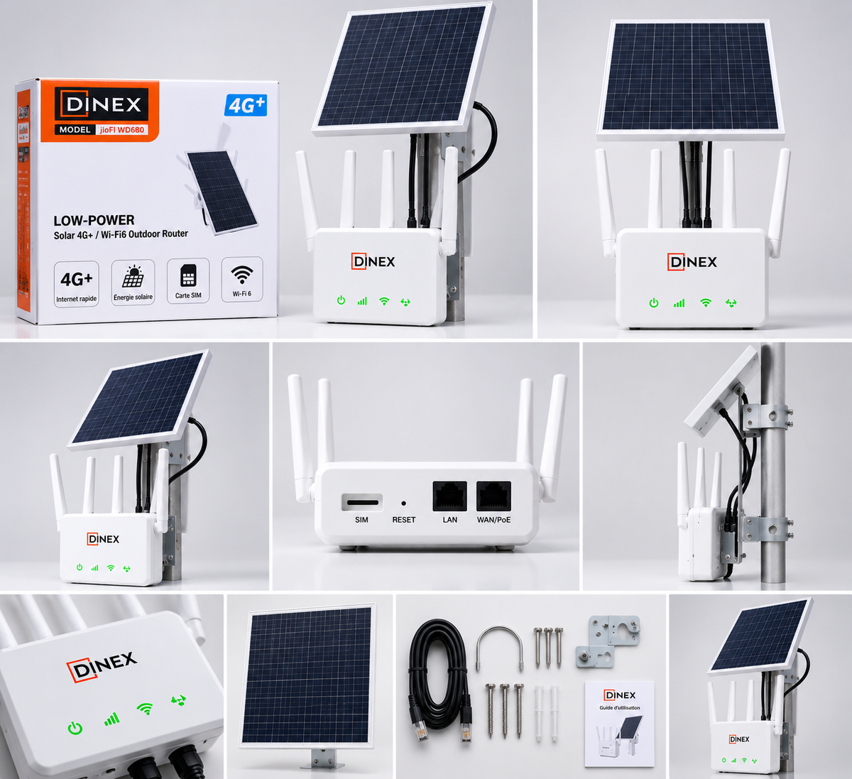 Routeur 4G+ Solaire Wi-Fi 6 DINEX WD680