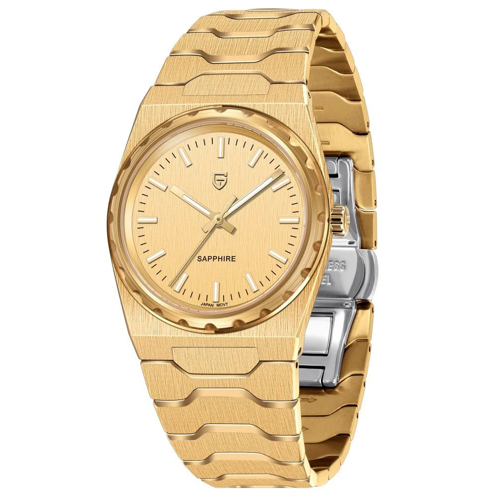 PAGANI DESIGN PD-YS020 Montre Quartz Homme Ultra Fine 7mm – Étanche 10Bar, Verre Saphir