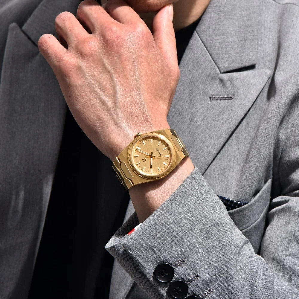 PAGANI DESIGN PD-YS020 Montre Quartz Homme Ultra Fine 7mm – Étanche 10Bar, Verre Saphir