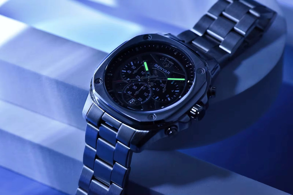 Montres mécaniques à quartz BENYAR 5222 de luxe pour hommes