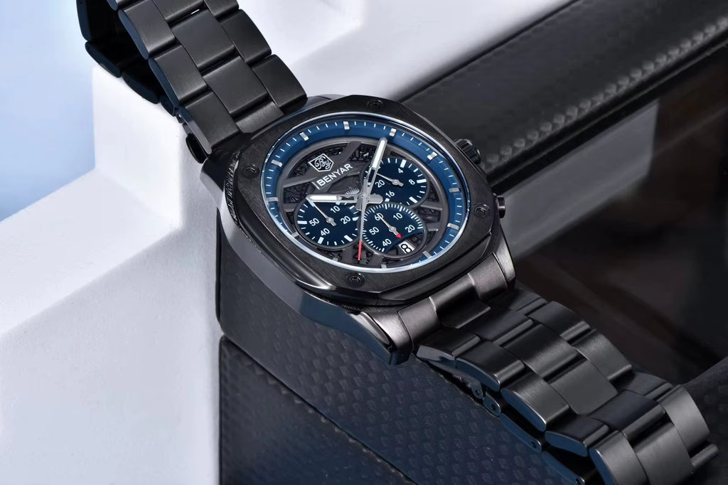 Montres mécaniques à quartz BENYAR 5222 de luxe pour hommes