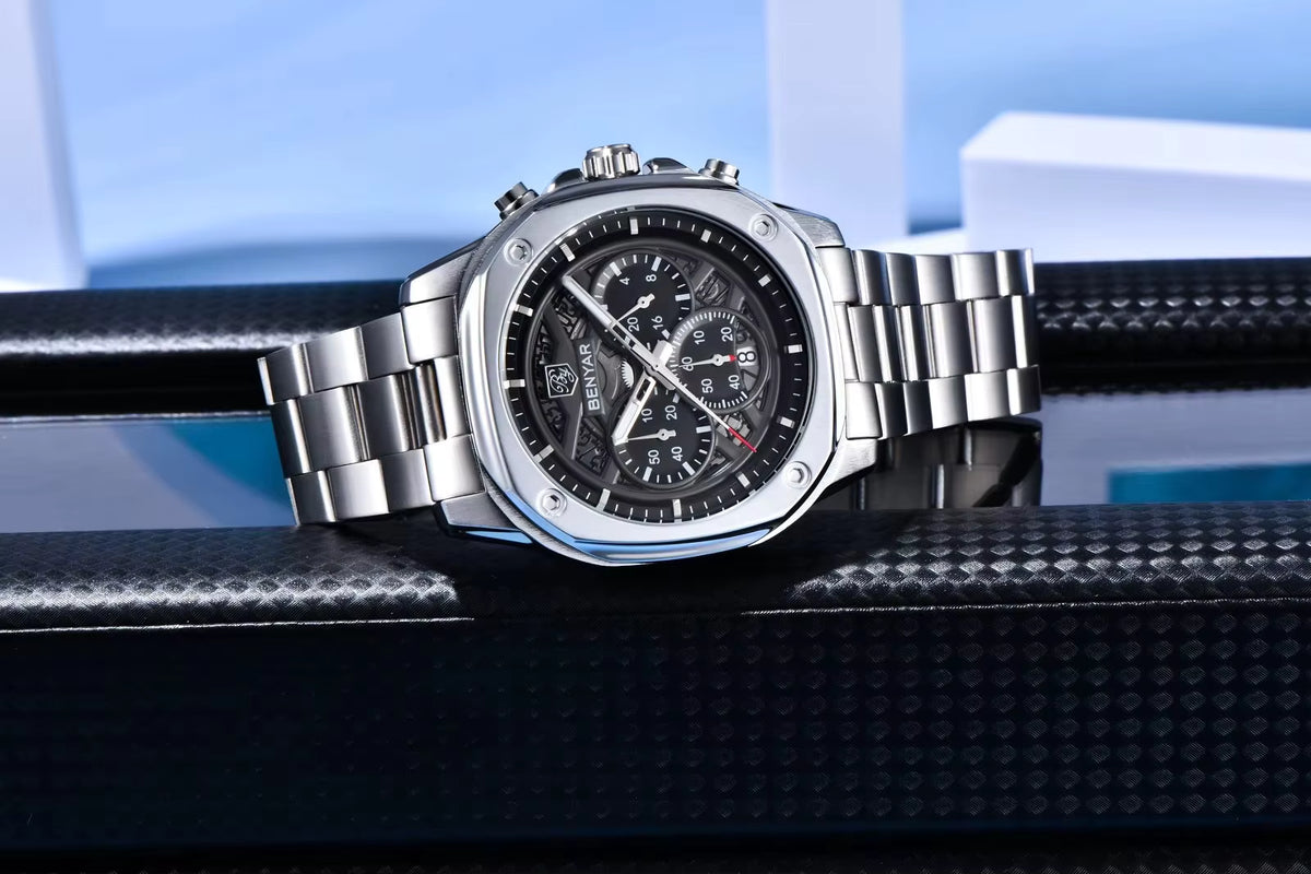 Montres mécaniques à quartz BENYAR 5222 de luxe pour hommes
