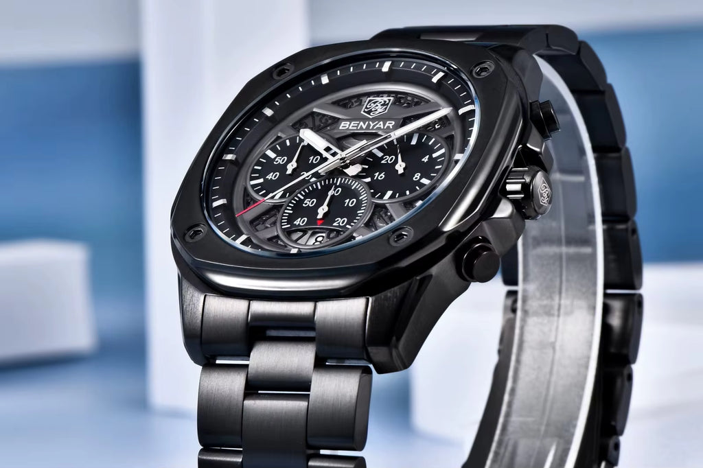 Montres mécaniques à quartz BENYAR 5222 de luxe pour hommes