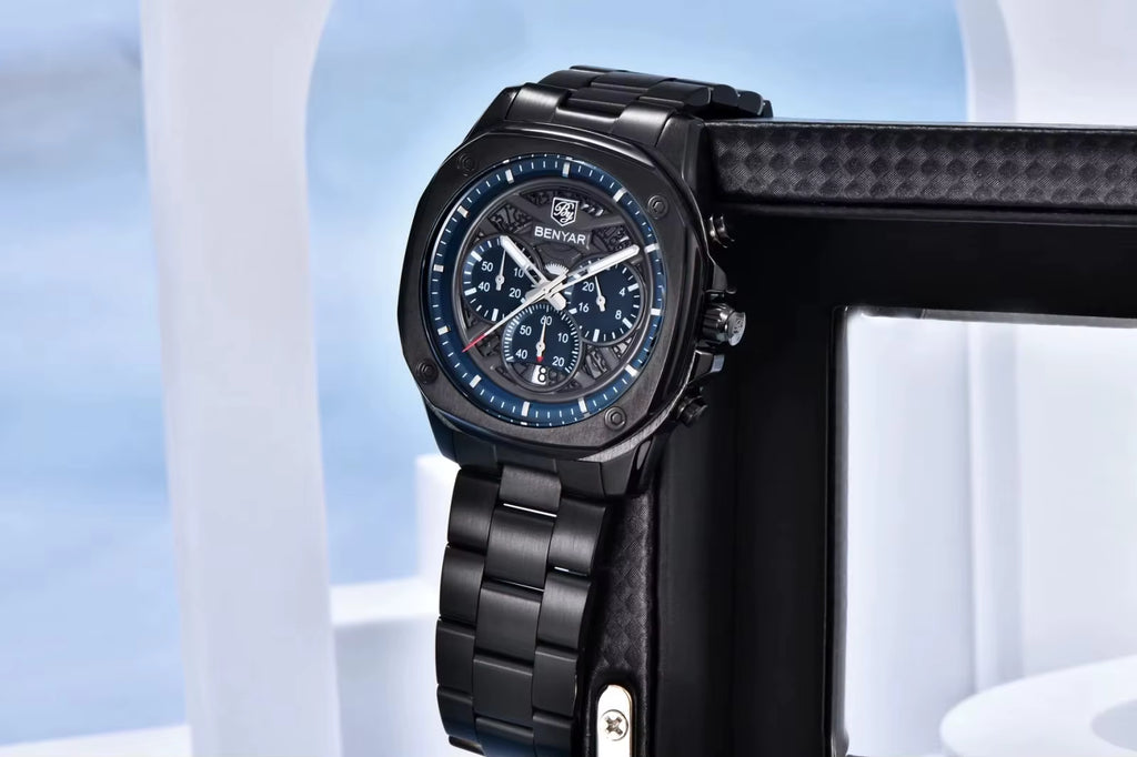 Montres mécaniques à quartz BENYAR 5222 de luxe pour hommes
