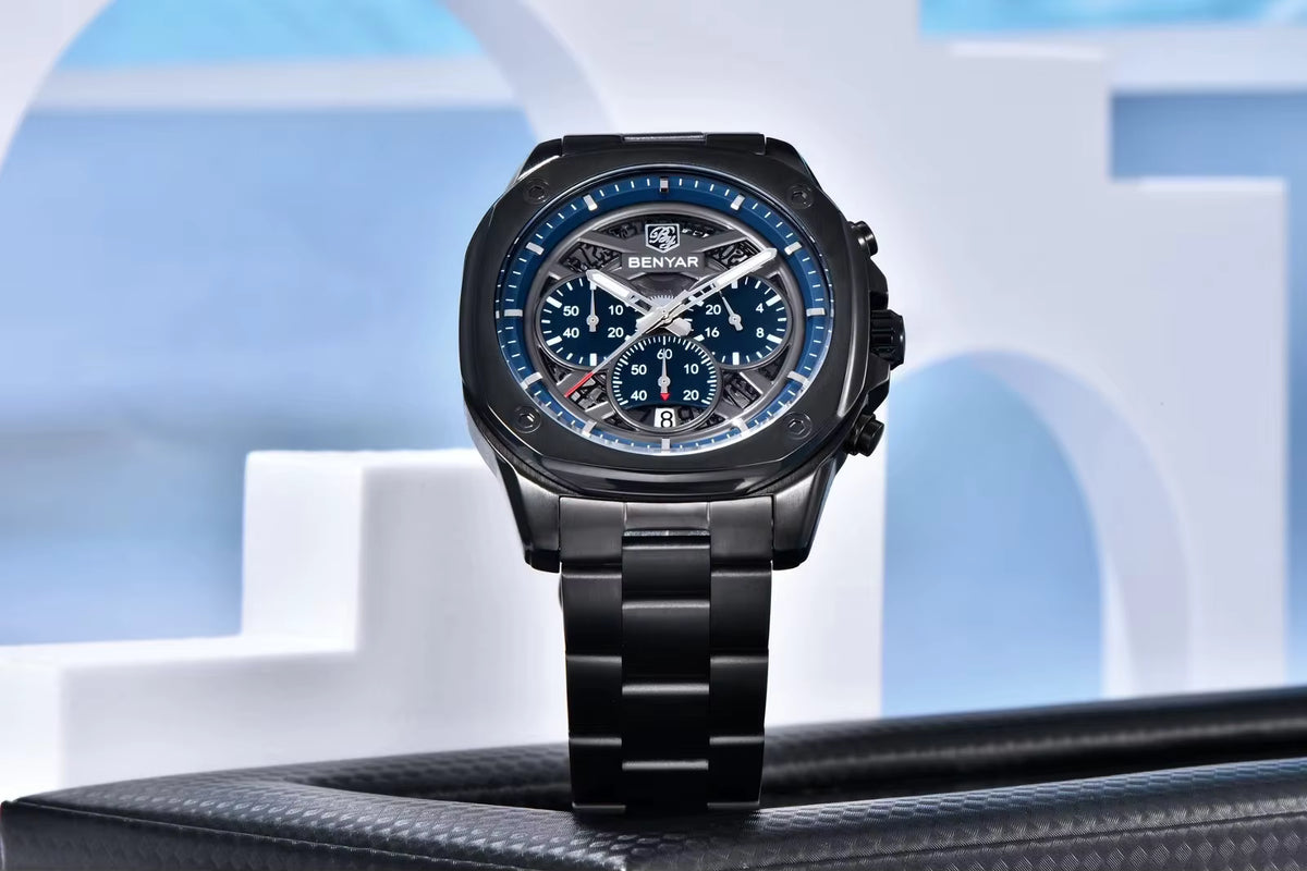 Montres mécaniques à quartz BENYAR 5222 de luxe pour hommes