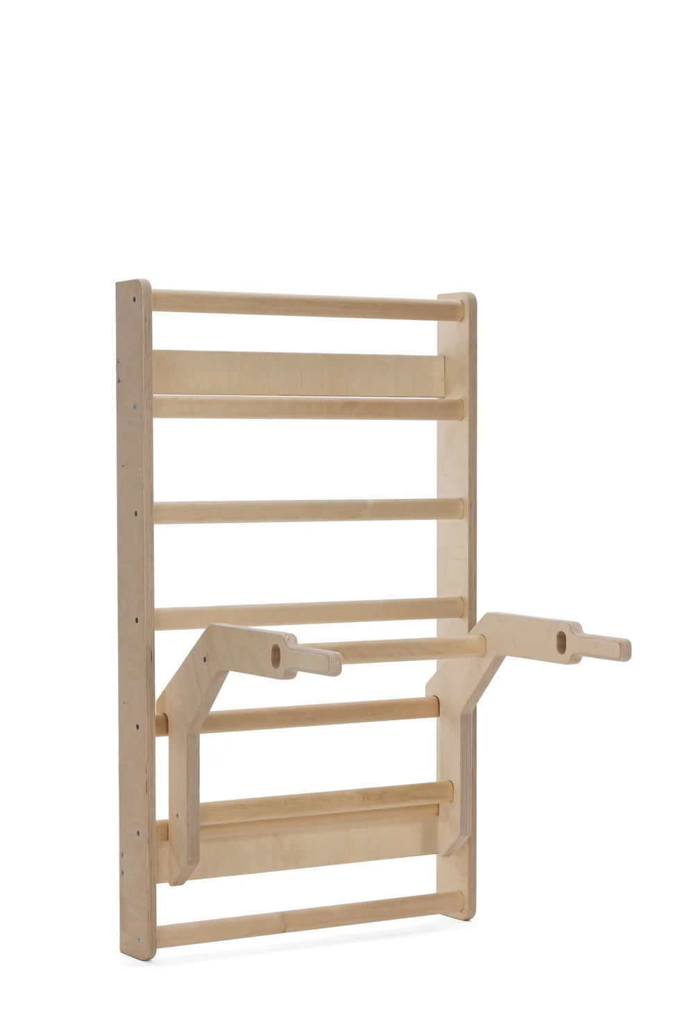 Échelle murale en bois avec barre de traction