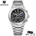 BENYAR 5220 New 2025 Multi functional Luxury Men's Watch Quartz Waterproof Luminous Calendar Chronograph Business Watch reloj