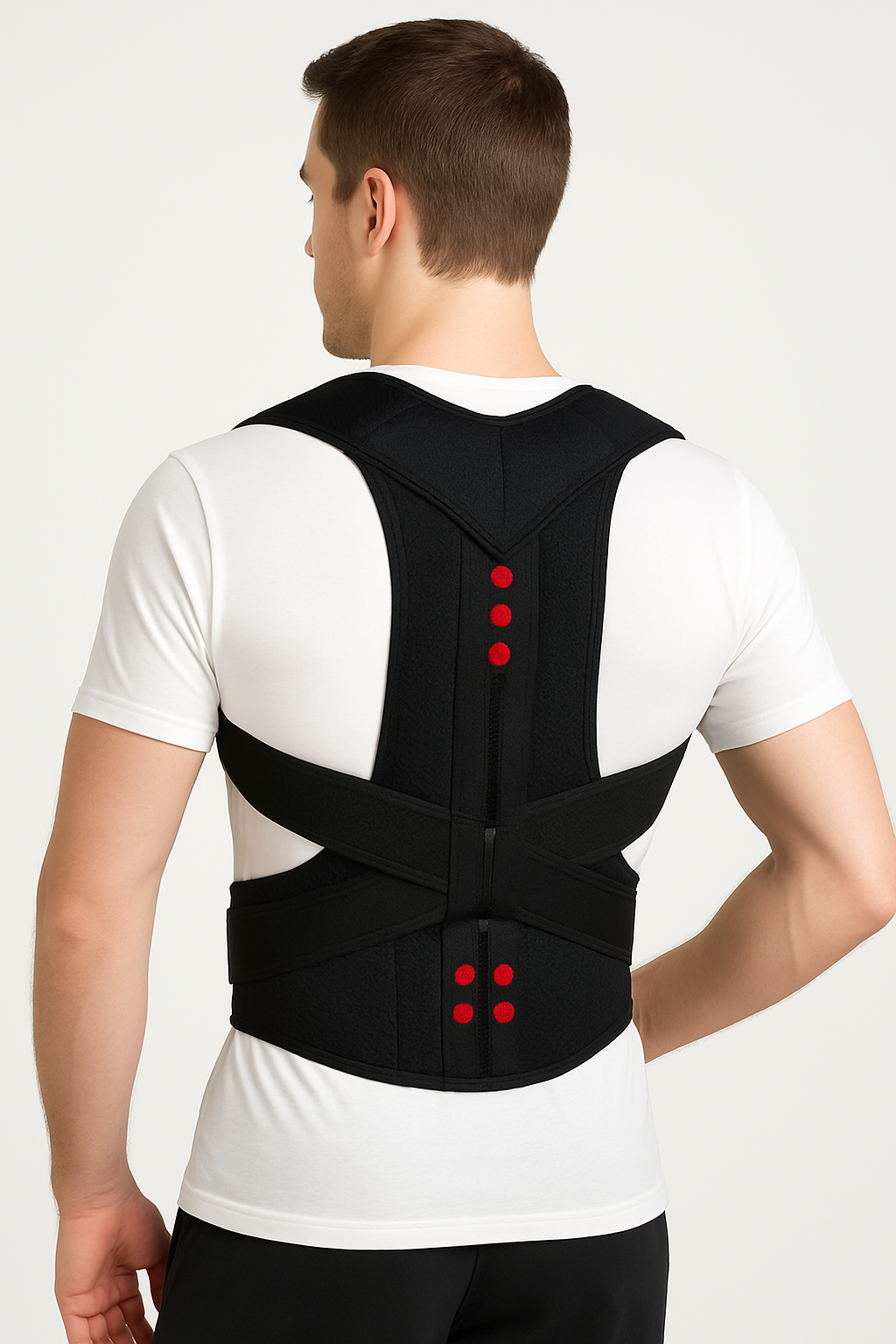 Black Mesh Posture Corrector Back Brace