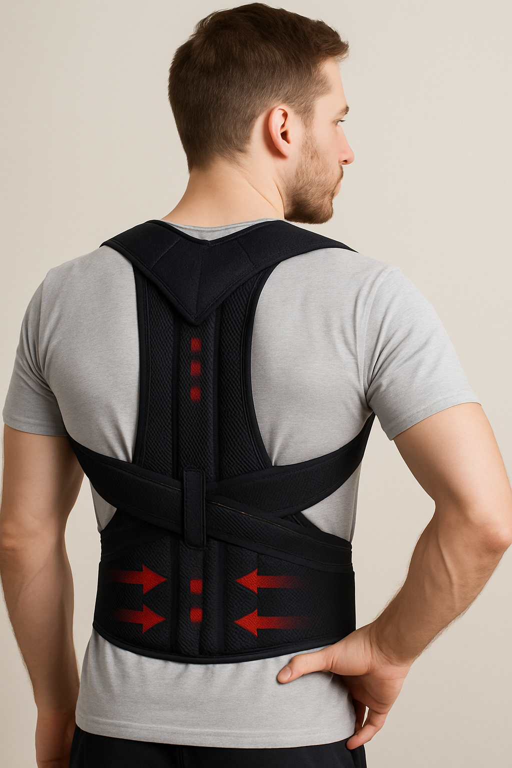 Black Mesh Posture Corrector Back Brace