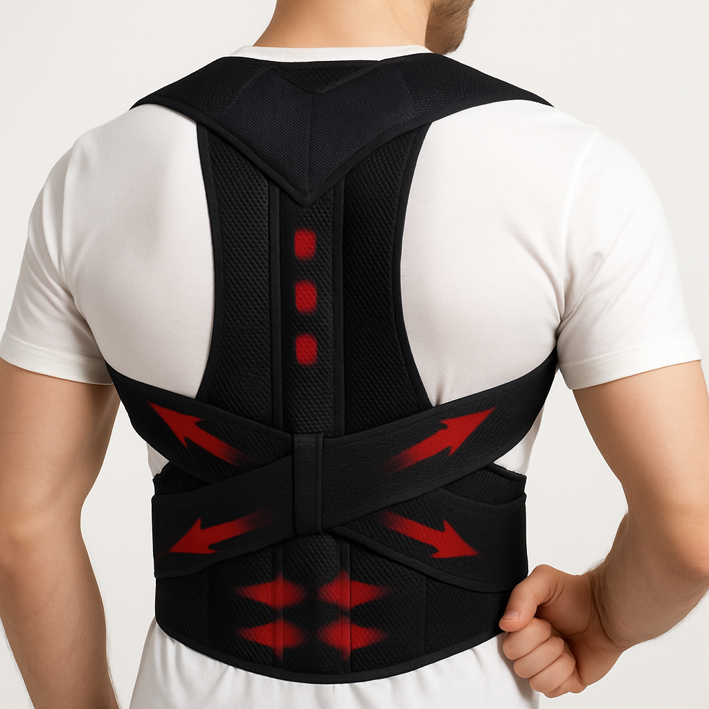 Black Mesh Posture Corrector Back Brace