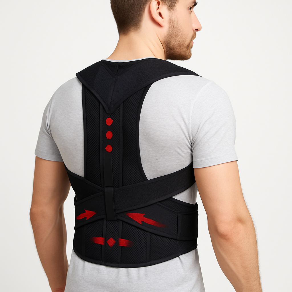 Black Mesh Posture Corrector Back Brace