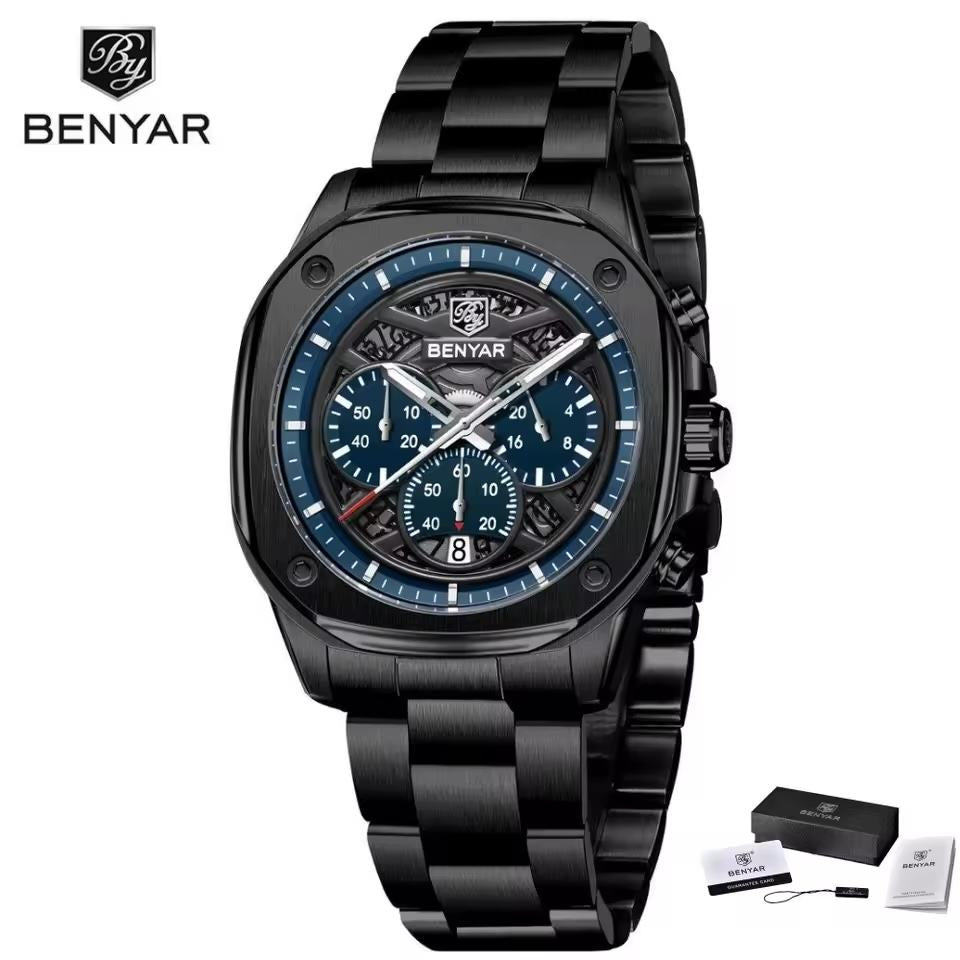 Montres mécaniques à quartz BENYAR 5222 de luxe pour hommes