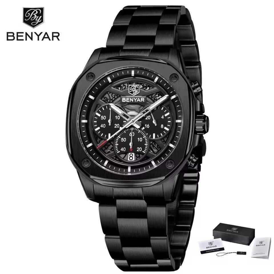 Montres mécaniques à quartz BENYAR 5222 de luxe pour hommes