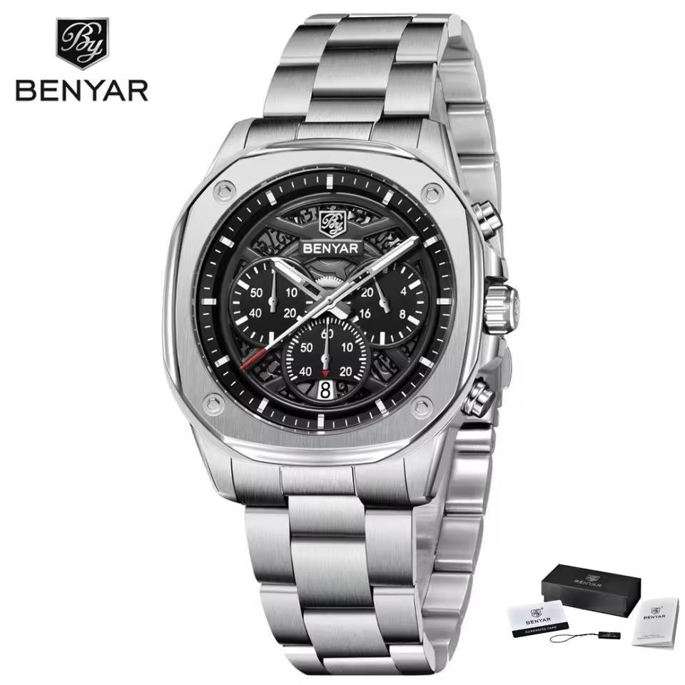 Montres mécaniques à quartz BENYAR 5222 de luxe pour hommes
